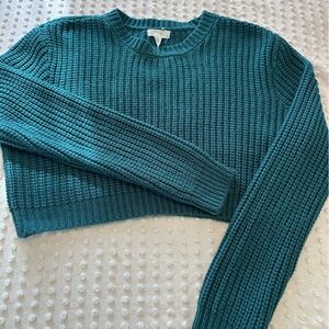 Full Tilt Teal Crew Neck Sweater